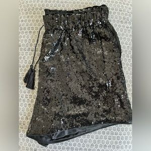 Black Sequin Shorts
